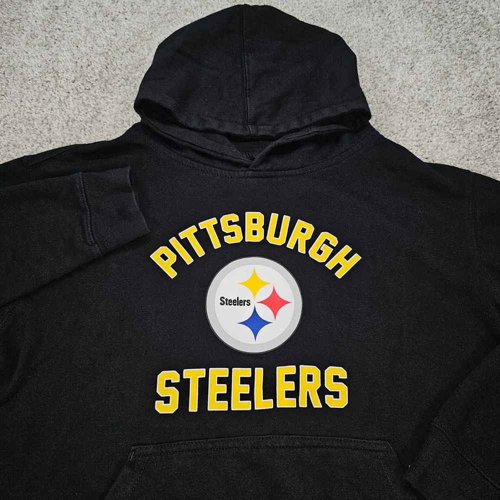 Pittsburgh Steelers Kids‎ Large Hoodie NFL Team Black Sweatshirt See Description